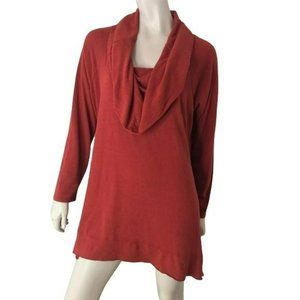 Soft Surroundings Sweater Tunic Cowl Neck Womens Size 1X Ava Orange